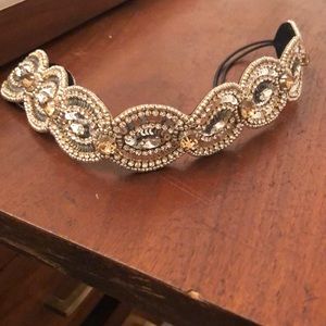 Pink Pewter headband. Silver